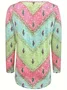 Long Sleeve Casual Paisley Print Crew Neck Tee