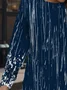 Geometric Print Long Sleeve Crew Neck Dress