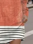 Geometric Print Long Sleeve Crew Neck Dress
