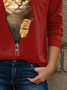 Cat Print Casual T-Shirt