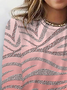 Geometric Print Long Sleeve Crew Neck T-shirt