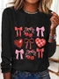 Heart Coquette Casual Long Sleeve Shirt