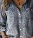 Women's Vintage Folk Floral Art Print Long Sleeve Comfortable Cotton Shirt