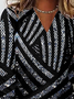 Print Casual V Neck Long Sleeve T-Shirt