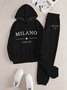 Italian Theme Women's Casual Sweatshirt and Pants Set