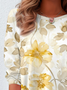 Floral Print Long Sleeve Crew Neck T-shirt