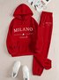 Italian Theme Women's Casual Sweatshirt and Pants Set