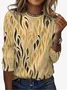 Abstract Print Long Sleeve Crew Neck T-shirt