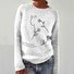 Minimalist Flower Cat Art Knitted Sweater