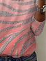 Geometric Print Long Sleeve Crew Neck T-shirt