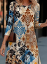 Women's Vintage Floral Art Print Dress