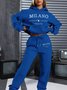Italian Theme Women's Casual Sweatshirt and Pants Set