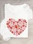 Paw Heart Casual Long Sleeve Shirt