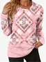 Geometric print crew neck T-shirt