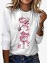 Christmas Snowman Print Crew Neck T-shirt
