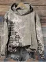 3D Printing Hoodie Vintage Loose Hoodie
