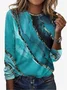 Abstract Print Long Sleeve Crew Neck T-shirt