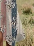 Floral Print Short Sleeve Crew Neck Dress
