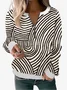 Abstract Print half Open Collar Sweatshirt