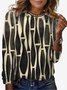 Geometric Print Long Sleeve Crew Neck T-shirt