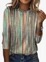 Contrast Striped Casual T-Shirt