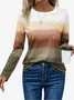 Women's Contrast Color Geometric Design Casual T-Shirt