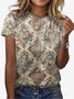 Ethnic Print Short Sleeve V-Neck T-shirt