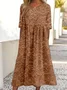 Crew Neck 3D Printing Simple Loose Dress With No