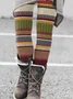 Multi colored striped sweater texture base pants