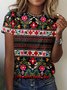 Vintage floral embroidery short sleeved T-shirt