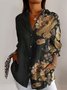 Vintage floral print long sleeved shirt