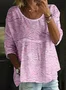 Linen Blend 3D Printing Crew Neck Vintage T-Shirt