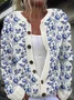 Scottish floral knit sweater cardigan