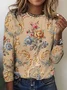 Vintage floral print long sleeved T-shirt