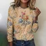 Vintage floral print long sleeved T-shirt