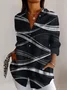 Abstract geometric line long sleeved shirt
