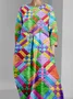 3D Printing Crew Neck Vintage Dress With No