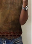 Ethnic Print Short Sleeve Crew Neck T-shirt
