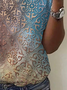 Ethnic Print Short Sleeve Crew Neck T-shirt