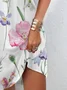 Floral Print Sleeveless V-neck Dress