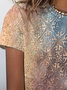 Ethnic Print Short Sleeve Crew Neck T-shirt