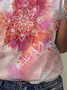 Ethnic Print Short Sleeve Crew Neck T-shirt