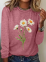 Daisy April Birth Flower Casual Long Sleeve Shirt