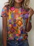 Vintage floral block short sleeved T-shirt