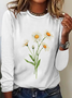 Daisy April Birth Flower Casual Long Sleeve Shirt
