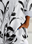 Women's Long Sleeve Shirt Spring/Fall White Floral Shirt Collar Daily Going Out Casual Top