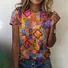Vintage floral block short sleeved T-shirt