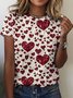 Sparkling Love Pattern Short Sleeve T-shirt