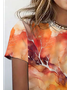 Abstract Print Short Sleeve Crew Neck T-Shirts