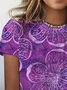 Floral Print Short Sleeve Crew Neck T-shirt